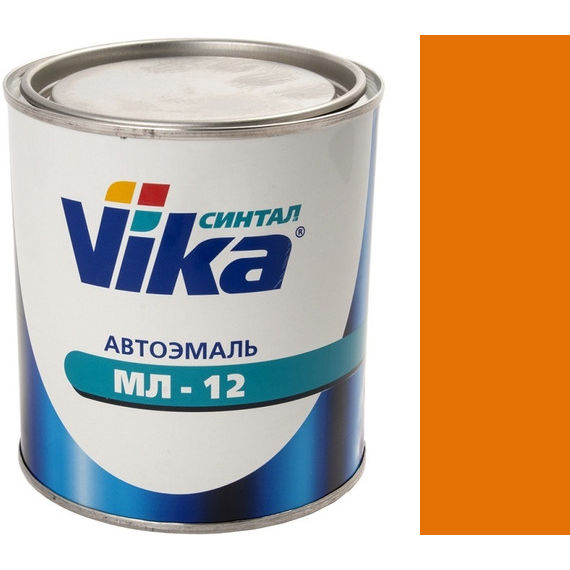Фото 1 - Автоэмаль МЛ-12, цвет 121 Оранжевая меламиноалкидная полуглянцевая профессиональная - 0,8 кг Vika/Вика.