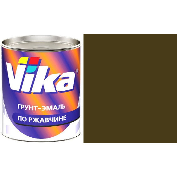 Фото 1 - Грунт-эмаль, цвет 303 Хаки, шелковисто-матовая по ржавчине, - 0,9 кг Vika/Вика.