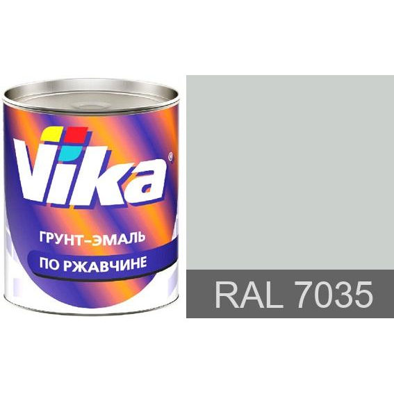 Фото 1 - Грунт-эмаль, цвет RAL 7035 Светло-серая, шелковисто-матовая по ржавчине, - 0,9 кг Vika/Вика.