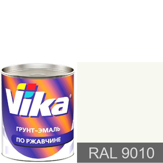 Фото 1 - Грунт-эмаль, цвет RAL 9010 Белая, шелковисто-матовая по ржавчине, - 0,9 кг Vika/Вика.