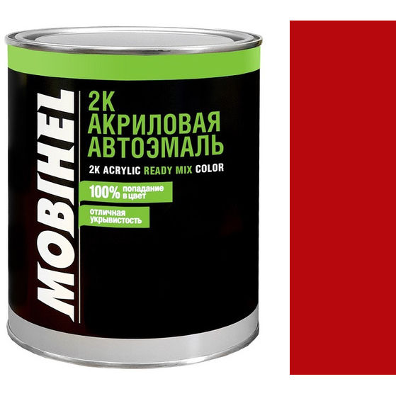 Фото 4 - Автоэмаль Mobihel 2К Акриловая цвет 110 Рубин, двухкомпонентная 0.75л.